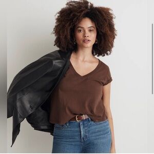 Madewell Boxy Crop V-neck Tee